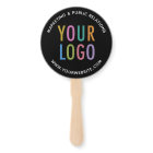 Black Hand Held Fan with Company Logo Custom Print