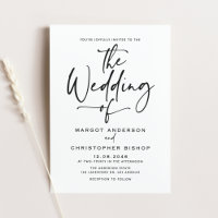 Black Hand Lettered Calligraphy Wedding