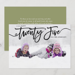 Black Hand Lettering Happy New Year Photo Holiday Card