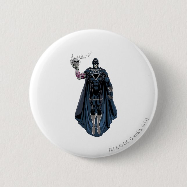 Black Hand with Skull 1 2 Inch Round Button (Front)