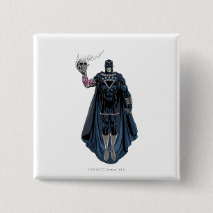 Black Hand with Skull 1 2 Inch Square Button