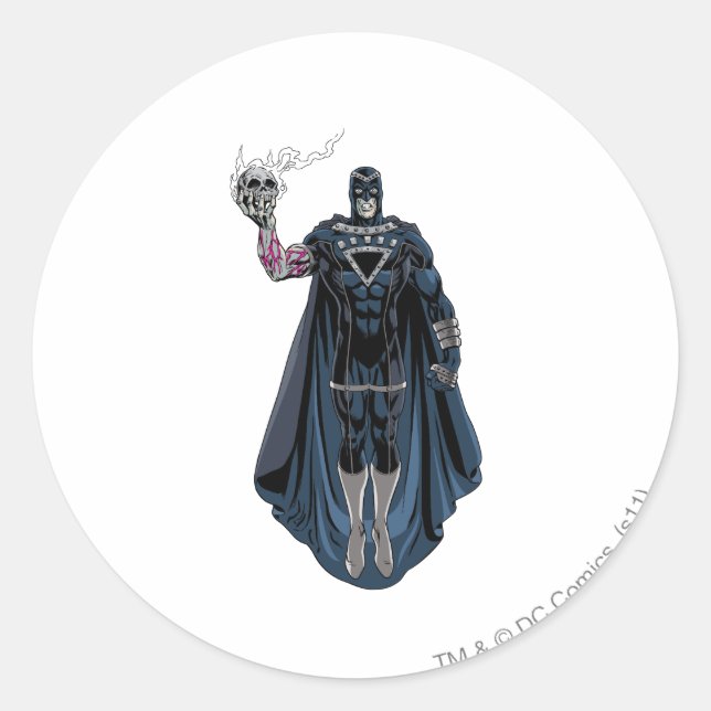 Black Hand with Skull 1 Classic Round Sticker (Front)