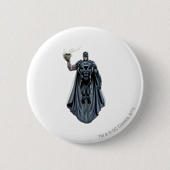 Black Hand with Skull 2 2 Inch Round Button (Front)