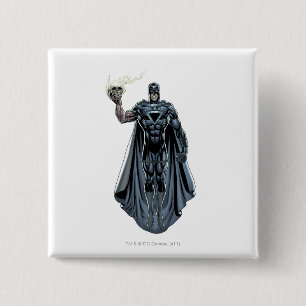 Black Hand with Skull 2 Inch Square Button