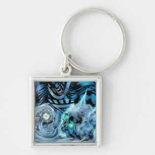 Black Hand with Skull Panel Keychain