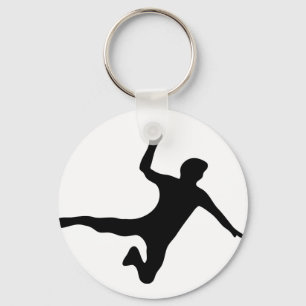 black handball player logo keychain
