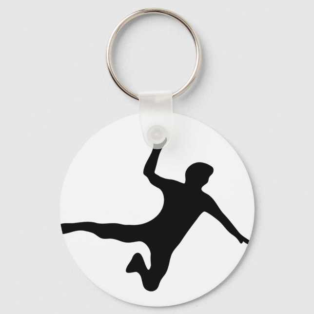 black handball player logo keychain (Front)