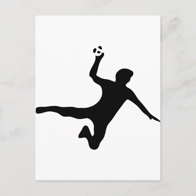 black handball player logo postcard (Front)