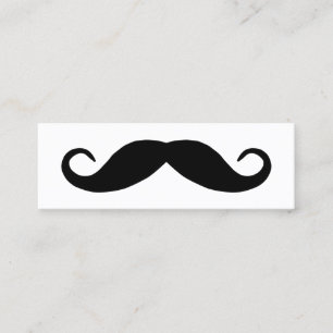 Black Handlebar Moustache Mini Business Card