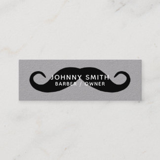 Black Handlebar Mustache Barber Mini Business Card