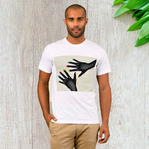 Black Hands with Colourful Nails Pop Art T-Shirt