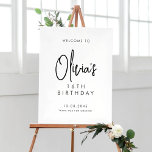 Black Handwritten Script 16th Birthday Welcome Poster<br><div class="desc">Welcome guests to your event with this customizable birthday party welcome sign. It features a handwritten script and simple typography. Personalize this minimalist 16th birthday welcome sign by adding your own event details. The texts are fully editable for any event. This handwritten birthday welcome sign is perfect for any event....</div>