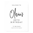 Black Handwritten Script 30th Birthday Welcome