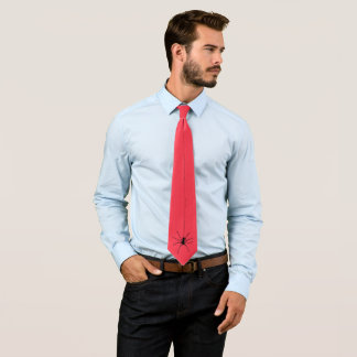 Black Hanging Spider on Amaranth Red Colour Tie