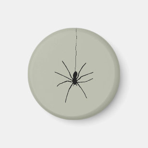 Black Hanging Spider on Ash Grey Colour Magnet