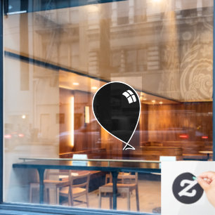 Black Happy Balloon Window Cling