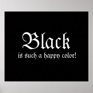 Black Happy Colour Morticia Addams Poster