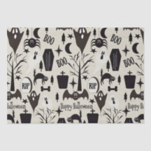 Black Happy Halloween Gift Paper