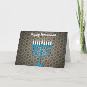 black happy hanukkah invitation
