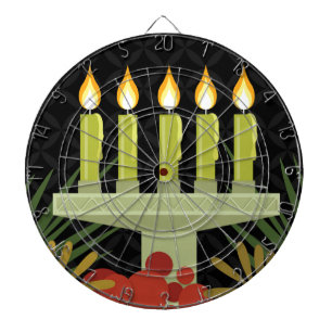black happy kwanzaa dartboard