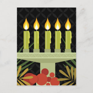 black happy kwanzaa postcard