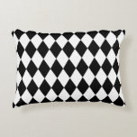 Black Harlequin Accent Pillow<br><div class="desc">Fun black harlequin pattern on white for great accent pieces. This is a transparent image and customizable, which means you can change the white background to any colour as well as make the pattern larger or smaller.</div>