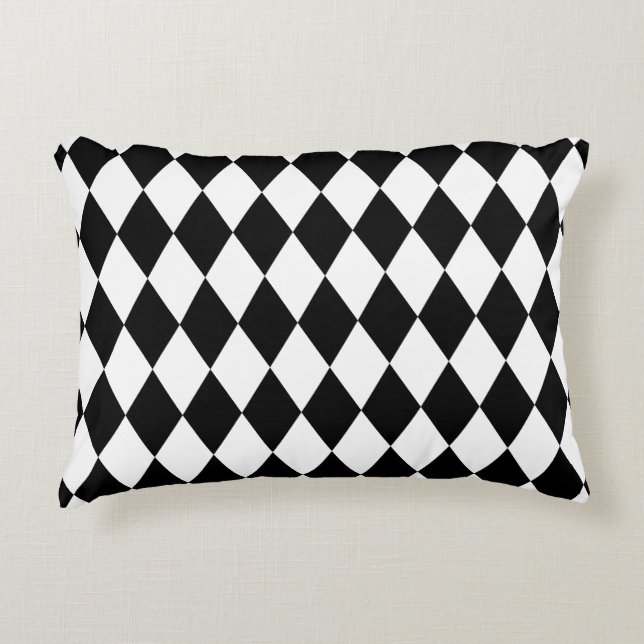 Black Harlequin Accent Pillow (Front)