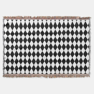 Black Harlequin Throw Blanket