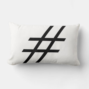 Black Hashtag, Lumbar Pillow