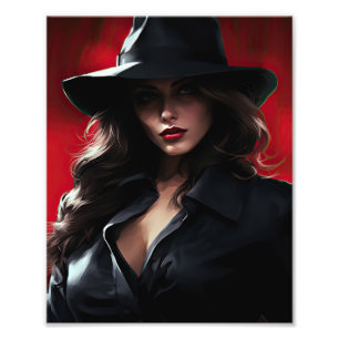 Black Hat Gangster Girls Photo Print