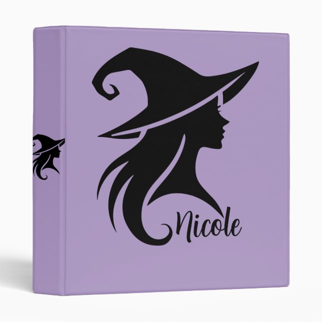 Black Hat Witch Wiccan Witches Halloween Binder (Front/Spine)