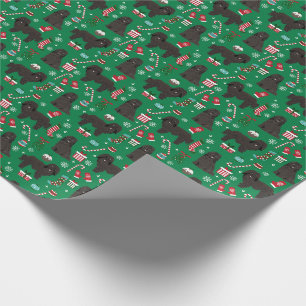 Black Havanese dog christmas Wrapping Paper