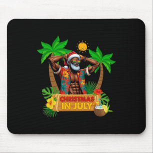 Black Hawaiian Santa Sungles Christmas In July Sum Mouse Pad