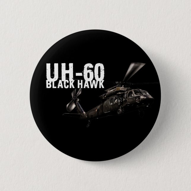 Black Hawk 2 Inch Round Button (Front)