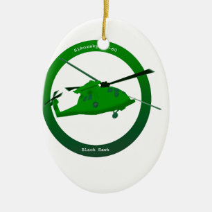 Black Hawk Ceramic Ornament