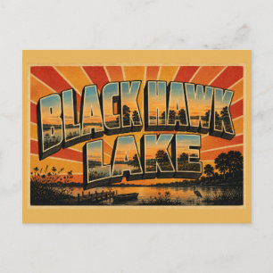 Black Hawk Lake Iowa Glacial Lake Prairie Art Postcard
