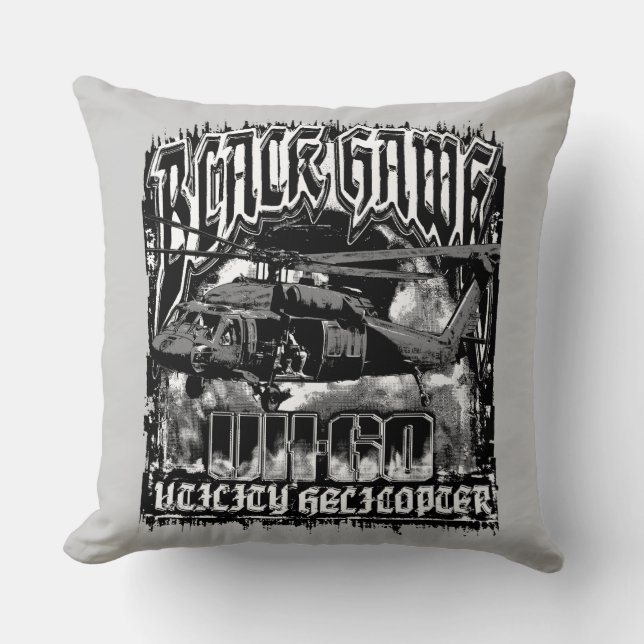 Black Hawk Throw Pillow (Front)