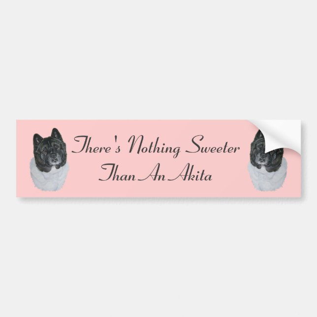 black headed akita realist dog original slogan bumper sticker (Front)