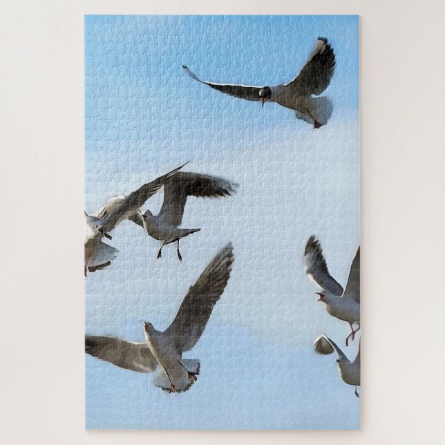 Black Headed Gulls Of The Bosphorus Art Jigsaw Puzzle (Vertical)