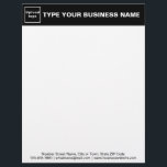 Black Header and Texts on Footer of Business Letterhead<br><div class="desc">Letterhead that you can customize to put your business name to advertise your business or to promote your brand name to customers or clients. Customizable office supply that you can use to build brand name awareness. Design on header is white texts on black background and on footer is centre aligned...</div>