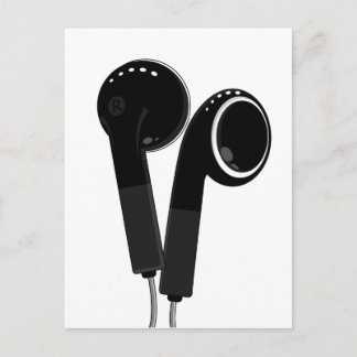 Black Headphone Postcard