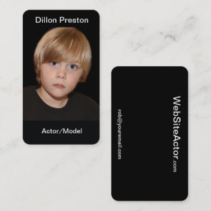 Black Headshot Business Card Template