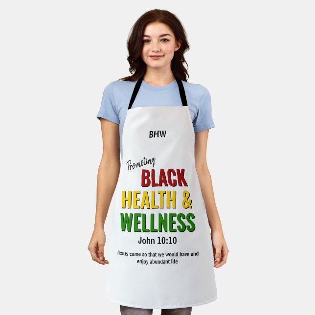 BLACK HEALTH WELLNESS Christian Monogram Apron (Worn)