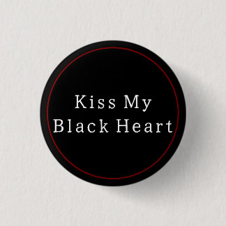 Black Heart 1 Inch Round Button