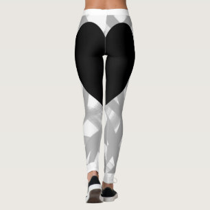 Black Heart Back Leggings