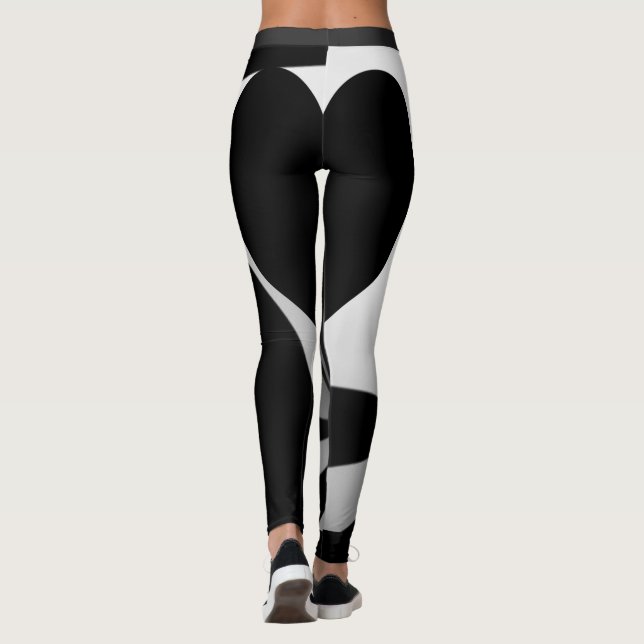 Black Heart Back Swirls Leggings (Back)