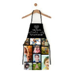 Black Heart Best Baker Chef Grandma Photo Collage Apron<br><div class="desc">This cute and sweet apron is perfect for any grandma. It features 13 customizable photos of her beautiful grandchildren. It also features the quote, "Proud Grandma. Best baker and chef, sprinkling every grandchild with love and affection, " in white handwritten cursive typography and grey heart on top of a black...</div>