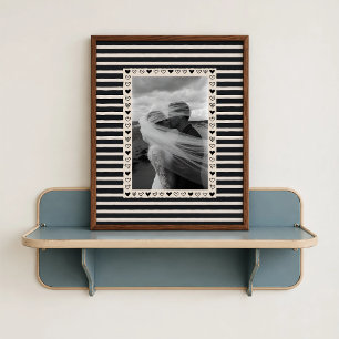 Black Heart Border Poster - Personalized Gift