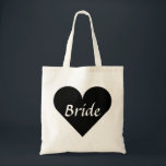 Black Heart Bride Tote Bag<br><div class="desc">This personalized name monogram cute vintage tote bag is best gift idea for bride and bridesmaids at weddings.</div>