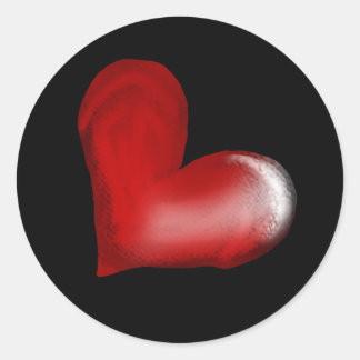 BLACK HEART CLASSIC ROUND STICKER